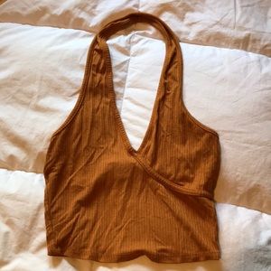 Yellow/orange halter top